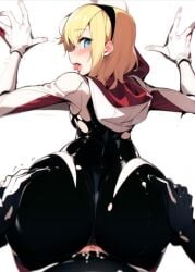 1boy 1girls 1monster adult_and_teenager age_difference ai_generated anal_through_clothes anus ass bad_end balls balls_deep black_body blonde_hair breeding_slave captured captured_heroine cum cum_in_ass cum_inside defeated defeated_heroine english_text female female_focus female_human/male_monster female_penetrated femsub forced fucked_silly fucked_through_clothes genital_fluids gwen_stacy interspecies jiggle jiggling_ass male male_penetrating maledom marvel marvel_comics mature_male moaning monster monster_rape older_male older_male_and_younger_female older_penetrating_younger penetration_through_clothes pinned pinned_down pussy rape rippling_ass rough_sex sex sex_slave sex_through_clothes sound_effects spider-gwen teenage_girl teenager vaginal_penetration venom venom_(marvel) villain younger_female