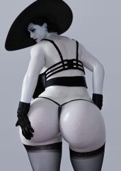 1female 1girls 3d agent_4_tea_se7en alcina_dimitrescu ass ass_focus big_ass big_butt big_hat black_bra black_g-string black_gloves black_legwear black_lingerie black_panties black_thong black_thong_panties black_underwear bra butt_focus earrings female female_only g-string gloves hand_on_ass hand_on_butt huge_ass lace-trimmed_bra legwear light-skinned_female light_skin lingerie lingerie_only looking_back makeup mature mature_female micro_thong milf necklace no_humans nylons pale-skinned_female pale_skin panties resident_evil resident_evil_8:_village shiny_skin thighhighs thong thong_panties thong_underwear underwear vampire wet_body white-skinned_female white_skin