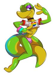 bulge gex_(series) gex_the_gecko male male_only pantygremlin pantyranger penis speedo tagme