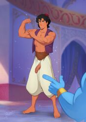 aladdin aladdin_(character) disney foreskin genie male_only muscle_growth muscles muscular_male penis penis_expansion reiner55