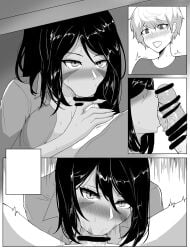 1boy 1boy1girl 1girls 2d 2d_(artwork) :>= black_and_white black_hair blowjob blowjob_face breasts_bigger_than_head censor_bar censored_penis deep_blowjob deepthroat drogod_(artist) eye_contact female hella_p hellap huge_breasts league_of_legends licking licking_penis male monochrome nidalee oral pov riot_games seductive_eyes seductive_mouth tribal_markings tribal_tattoo tribal_tattoos under_the_table