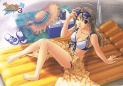 barefoot bikini feet hashimoto_takashi hat high_res highres human inflatable_raft mizugi pia_carrot_(series) sandals sunglasses swimsuit takai_sayaka welcome_to_pia_carrot_3