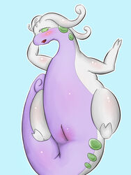 bayatan blush clitoris dragon female goo goodra green_eyes huge_pussy nintendo nude pokemon pokemon_(species) pussy solo