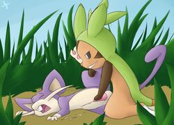 chespin cum feral fur handjob interspecies kaykitten male multiple_males nintendo penis pokemon rattata video_games yaoi