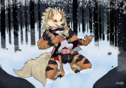 anthro arcanine big_dom_small_sub big_knot big_penis big_tail blush bodily_fluids breast_grab breasts breath cum cum_inside dimple_the_dalmatian dominant duo female fluffy fluffy_chest forest forest_background generation_1_pokemon genital_fluids genitals growling hand_on_breast hi_res hybrid interspecies knot knot_sitting leg_hold male male/female male_holding_female nature nature_background neck_rub neck_tuft nexus_folfy nintendo panting penis plant plap plap_(sound) pokemon pokemon_(species) pokephilia pussy_juice raised_leg sex size_difference size_play smaller_female snow spread_legs spreading stomach_bulge tail tail_motion tailwag tree tuft wet windie winter