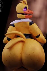 1girls 2023 3d 3d_(artwork) animatronic art_trade artist_signature ass ass_focus avian avian_humanoid back_view beak big_ass big_breasts breasts fat_ass female female_focus five_nights_at_freddy's geodat64 gigantic_ass glowing_eyes huge_ass huge_breasts large_ass large_breasts looking_at_viewer looking_back purple_eyes rear_view robot robot_girl robot_joints sharp_teeth solo solo_focus thick_thighs voluptuous wide_hips withered_chica yellow_body