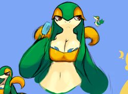 artesjsc big_breasts breasts female pokemon pokemon_(species) snivy tsutarja