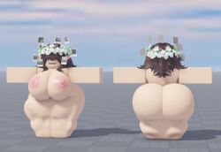 1girls 3d areolae ass barefoot big_ass big_breasts breasts completely_nude completely_nude_female female female_only full_body hair_over_eyes naked naked_female nipples nude nude_female roblox roblox_avatar solo solo_female t-pose tupolevarts