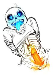 2018 animated_skeleton blue_blush blue_eyes blue_tongue clothed ectotongue headogs heart-shaped_pupils heart_eyes male monster orange_penis penetration penis sans sans_(undertale) sex skeleton solo_focus submissive tongue tongue_out undead undertale undertale_(series)