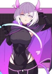 artificial_intelligence busty cyberpunk demon_tail dressed first_porn_of_character futuristic horns indie_virtual_youtuber motherv3 neon_lights tail virtual_youtuber vtuber