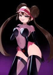 1girls ass brainwashing corruption dark_persona enemy_conversion female female_only garter_straps hat high_heel_boots high_heels highleg_panties hypnosis leotard mind_control nail_polish pokeball pokemon red_nails rosa_(pokemon) smile team_rocket thigh_boots thighhighs yamimochi