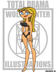 accurate_art_style bra breasts female girl lipstick looking_at_viewer nipples panties pussy solo total_drama_island wolffhunter_art