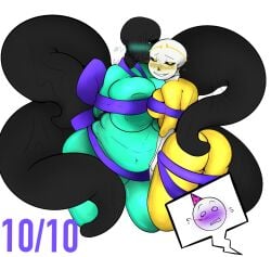 2d 2d_(artwork) 2d_artwork 2girls alternate_universe animated_skeleton birthday black_tentacles blush chubby chubby_female color cross_sans dream_sans dream_sans_(fan_character) dreamtale ectobody ectobreasts female_sans incest khorroux multiple_girls nightmare_sans nightmare_sans_(fan_character) sans sans_au sanscest skeleton tagme tentacle tied_up undertale undertale_(series) undertale_au white_background xtale