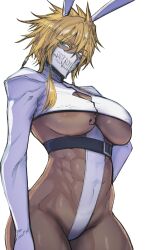 1girls 2023 abs anegawa_eiji areola_slip areolae arrancar athletic athletic_female big_breasts bleach blonde_female blonde_hair blonde_hair_female blue_eyes blue_eyes_female boob_window breast_tattoo breasts bunny_costume bunny_ears bunny_girl bunnysuit cleavage cleavage_cutout dark-skinned_female dark_skin eenui334 espada female female_focus female_only hips looking_at_viewer mask pinup short_hair simple_background skimpy skimpy_clothes solo solo_female solo_focus tattoo thick_thighs thighs tia_harribel toned toned_belly toned_body toned_female toned_stomach underboob white_background