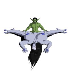 alien fantasy female goblin goblin_male kazold male mass_effect penis quarian size_difference val white_eyes