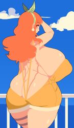 1girls 2022 absurd_res ass ass_cleavage breasts butt_crack curvaceous curvy earrings female female_focus female_only huge_ass huge_breasts kafekafei long_hair looking_at_viewer looking_back matching_hair/eyes nami one_piece orange_eyes orange_hair overalls post-timeskip solo solo_female solo_focus thick_thighs thighs virgin_killer_sweater voluptuous