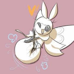 diaper hearts_around_head insect_wings pokemon pokemon_(species) pokemon_sm ribombee rubbing_diaper sinningsneasel sketch smile