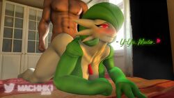 3d 3d_(artwork) athletic_female bedroom big_breasts blurry blush doggy_style from_behind from_behind_position gardevoir generation_3_pokemon human human_on_anthro human_penetrating humanoid light-skinned_male lip_bite looking_pleasured machhk1 muscular_male not_furry penetration_from_behind pokémon_(species) pokemon pokemon_(species) text thick_thighs