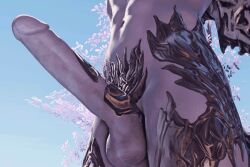 au_ra big_penis black_scales final_fantasy final_fantasy_xiv horns male_focus male_only oc penis purple_body purple_skin rean scales_slave slut submission submissive_male