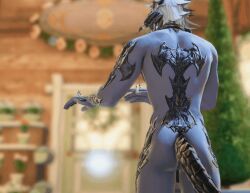 ass au_ra black_scales dancing final_fantasy final_fantasy_xiv horns male_focus male_only naked oc purple_body purple_skin rean scales_slave slut submission submissive_male tail