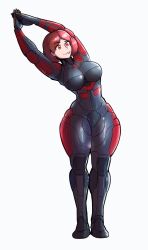 1girls 2d_(artwork) armor breasts child_bearing_hips halo_(series) hips large_breasts medium_hair olympia_vale red_eyes red_hair simple_background spartandoodles thick_thighs thighs white_background wide_hips