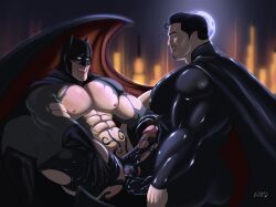 2boys abs alien anal anal_sex ass balls bara batman batman_(bruce_wayne) batman_(series) big_muscles big_pecs big_penis black_hair blush bruce_wayne daddy dc_comics dilf dominant dominant_male duo erection gay gay_domination hair human human_dominating_human human_on_human human_penetrated human_penetrating_human justice_league kryptonian lemonycactus male male/male male_only male_penetrated male_penetrating_male mask masked_male mostly_nude muscular muscular_human muscular_male navel nipples pecs penetration penis penis_in_ass pointy_ears sex submissive submissive_human submissive_male superhero superhero_costume superman superman_(series) symbiote torn_clothes vampire yaoi