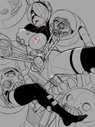 android anythinggoes big_breasts big_penis blindfold breast_grab breasts_out cannibalism death dismemberment eating feet female_death freckles gore guro guts hair_over_one_eye hard_vore head_grab helpless imminent_death intestines machine machine_lifeform multiple_boys nier:_automata open_mouth panties_aside robot robot_girl teeth thick_thighs thighhighs torn_clothes white_hair wide_hips yorha_2b