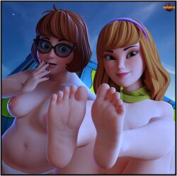 3d barefoot blender chubby chubby_female daphne_blake feet feet_up female foot_fetish foot_focus scooby-doo snafusevsix soles toes velma_dinkley voyeur