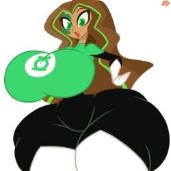 1girls big_breasts clothed dc dc_comics dc_super_hero_girls female female_only giant_breasts green_lantern huge_breasts huge_thighs hyper_hips hyper_thighs jessica_cruz kecomaster massive_thighs slim_waist solo thick_thighs thunder_thighs transparent_background wide_hips