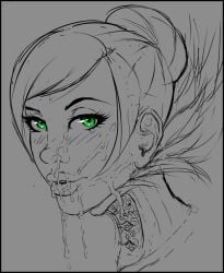 1girls blizzard_entertainment cum cum_on_face dominika facial gunnmx human human_(world_of_warcraft) original_character sketch warcraft warlock_(warcraft) world_of_warcraft