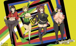 amagi_yukiko big_areola big_breasts blue_eyes blue_hair brown_eyes brown_hair cameltoe casual clothing dark_hair female hairy_pussy human impossible_clothes jacket kujikawa_rise long_hair naughty_face orange_hair pale_skin persona persona_4 satonaka_chie shirogane_naoto short_hair shorts string_panties transparent_clothing wankofool