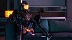 1boy 3d alien animated big_balls big_penis cum cumshot darth666revan hands-free male_only mass_effect masturbation no_sound quarian sitting solo solo_male tagme video