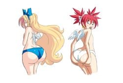 ass_cleavage axel-rosered big_butt blonde_female blonde_hair blue_panties blush blushing butt butt_crack butt_expansion disgaea disgaea_rpg embarrassed etna flonne hands_on_butt huge_butt large_butt long_hair nippon_ichi_software panties red_hair saint_etna white_panties