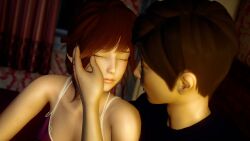 1boy 1girls 3d eliza_(life_changing_choices) game intetsu kissing life_changing_choices