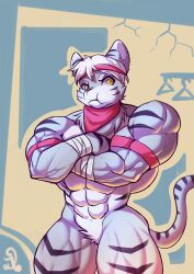 abs big_muscles d.angelo feline huge_muscles male male_only muscles muscular muscular_anthro muscular_male tiger