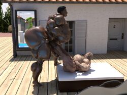 2futas 3d ass barefoot big_ass big_breasts big_butt big_lips bimbo breasts completely_nude dark-skinned_futa dark_skin daz_studio dock docking dzcelestial3d erection feet futa_giantess futa_on_futa futa_only futanari giantess human hyper hyper_muscles hyper_penis intersex laying_down laying_on_back light-skinned_futa light_skin lips looking_pleasured mini_giantess muscles muscular muscular_futa nude nude_futa outdoors outside penis penis_size_difference pool poolside size_difference small_dom_big_sub