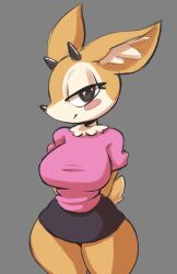 1girls aggressive_retsuko aggretsuko anthro antlers big_breasts blush breasts clothed clothing cooliehigh ear eyelashes eyes female female_only fur furry furry_only sanrio solo straight_hair tagme tail thick_thighs tsunoda tsunoda_(aggretsuko) url