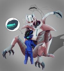 alien blue_body canon_x_oc clone_wars cyborg general_grievous internal_view kaleesh male_only oc oc_x_canon original_character rodian small_dom_big_sub smuttales star_wars strap-on tail tailwag wires