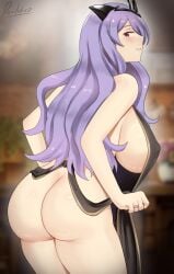 1girls apron ass breasts camilla_(fire_emblem) camilla_(light_of_nohr)_(fire_emblem) crown devilukez female fire_emblem fire_emblem_fates fire_emblem_heroes hips huge_breasts large_ass light-skinned_female light_skin long_hair naked_apron nintendo purple_eyes purple_hair thick_thighs thighs wide_hips