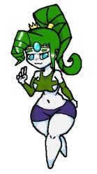 aria_(kingcroc) armwear belly belly_button big_breasts child_bearing_hips huge_ass kingcroc meloetta oc peace_sign pixel_art pokémon_(species) pokemon ponytail shortstack sideboob smug tagme thick_thighs transparent_background wide_hips