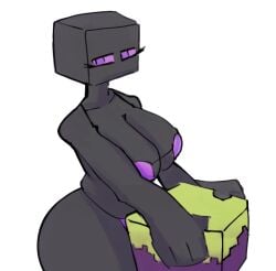 1girls big_breasts bikini black_body enderman enderwoman female female_focus female_only genderbend genderswap_(mtf) minecraft purple_bikini purple_eyes rule_63 simple_background sosohipus tagme thick_thighs white_background