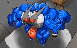 abs beefy beefy_boy biceps big_muscles cum cumming digimon digimon_(species) huge_muscles hyper_muscles large_muscles large_penis male male_only moobs muscles muscular muscular_arms muscular_legs muscular_male nipples pecs penis phone protein_jar red_eyes triceps v-mon veemon veins veiny_penis yatii