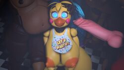 3d 3d_(artwork) five_nights_at_freddy's five_nights_at_freddy's_2 foxy_(fnaf) freddy_(fnaf) knot runaboo_chica straight toy_chica_(fnaf) unknown_artist