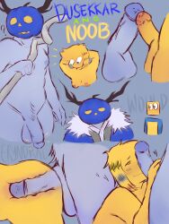 2boys ambiguous_gender anal_sex artist_name character_name docking dusekkar_(forsaken) eryndral forsaken_(roblox) frottage heterochromia noob_(forsaken) nuzzling_penis robloxian self_upload tagme yellow_skin