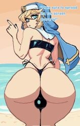 1boy 2025 ass ass_cleavage ass_crack ass_focus back_view ball_bulge balls ballsack bangs bare_shoulders beach beach_background beachside big_ass big_butt big_hips big_thighs bikini bikini_bottom bikini_top blonde_hair blue_eyes blue_fingernails blue_nails bridget bubble_ass bubble_butt bulge butt_cleavage butt_crack child_bearing_hips crossdresser crossdressing crossdressing_male curvaceous curvaceous_body curvaceous_figure curvaceous_hips curves curvy curvy_body curvy_figure curvy_hips cyan_eyes dialogue english english_dialogue english_text eyelashes eyeliner femboy feminine g-string good_shit guilty_gear guilty_gear_strive hi_res highres hourglass_figure large_ass large_butt large_thighs light-skinned_male light_skin makeup male male_focus male_only monmaamn nail_polish nails_painted nun nun_hat ocean ocean_background painted_fingernails painted_nails pixel_(artwork) pixel_art rear_view revealing_clothes revealing_swimsuit round_ass round_butt sea seaside skimpy skimpy_bikini skimpy_clothes slim slim_waist smooth_skin solo solo_male string_bikini swept_bangs swimsuit swimwear teal_eyes testicles text thick thick_ass thick_hips thick_legs thick_thighs thighs trans trans_woman transfem transgender trap twink voluptuous waist wide_hips