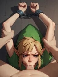 2boys ai_assisted ai_generated angry animated arms_up bound bound_wrists cheek_bulge clothed continue_after_cum crying crying_with_eyes_open cum cum_in_mouth cum_out_nose deepthroat fellatio femboy forced forced_oral full_mouth hat helpless link longer_than_10_seconds looking_at_viewer makeup male pinned_down pointy_ears pov pov_eye_contact rape raped resisting restrained restrained_arms rolling_eyes rough_oral rtxfus rtxfus34 runny_makeup sloppy sloppy_blowjob sound sweat tagme tears the_legend_of_zelda throat_fuck video yaoi young