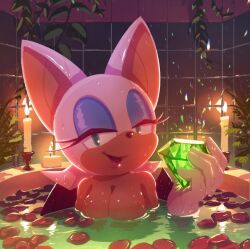 bath bathing bathroom bathtub official_art rouge_the_bat sega sonic_(series) sonic_the_hedgehog_(series) yui_karasuno