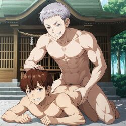 2boys ai_generated anal_sex ass big_ass big_penis civitai closeup cowgirl_position gay gay_male gay_sex homosexual illustrious_(stable_diffusion) kissing living_room lying lying_down lying_on_back male mitsuya_takashi multiple_angles penis public public_sex riding riding_penis sex sex_slave sex_toy shocked shocked_expression sitting_on_penis sitting_sex smirk smirking straddling straddling_lap straddling_penis takashi_mitsuya temple tokyo_revengers traditional_japanese voyeurism yaoi