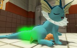 2019 3d ambiguous_gender blue_body brown_fur ear_fins eevee eeveelution facefarting fart fart_cloud fart_fetish feral furry generation_1_pokemon indoors mammal membrane_(anatomy) nintendo open_mouth pokemon pokemon_(species) sitting sitting_on_another vaporeon yaltenjosh