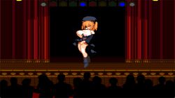 big_breasts curtains female_masturbation humiliated humiliation humiliation_fetish kuromaru_ero_girl large_breasts m.u.g.e.n masturbation open_mouth people_in_background people_watching pixel public_exposure public_nudity screencap screenshot self_fondle stage stage_curtains stage_light stage_show standing_masturbation